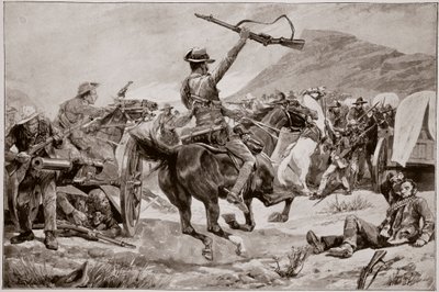 Charge of the Bushmen and New Zealanders on the Boer Guns, Near Klerksdorp, 24th March 1901 by Richard Caton Woodville junior